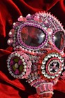 GASMASK PINK FLAMINGO wild handmade rhinestone crystal CHARLES MONIZ mask masque — photo 5