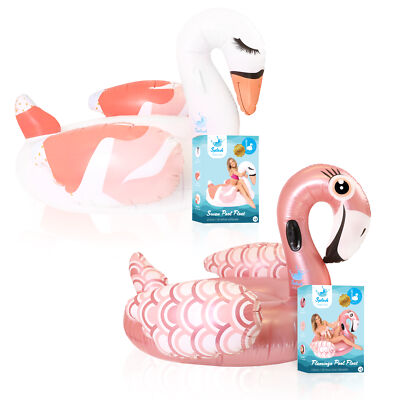 RIESIGE 5 FUSS FAHRT AUF POOL SCHWIMMER FLAMINGO SCHWAN SOMMER STRAND URLAUB LILO SCHWIMMEN 150CM