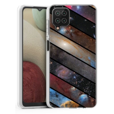 (Space Collage)ShockProof TPU phone case cover(Clear)for Samsung Galaxy A12 