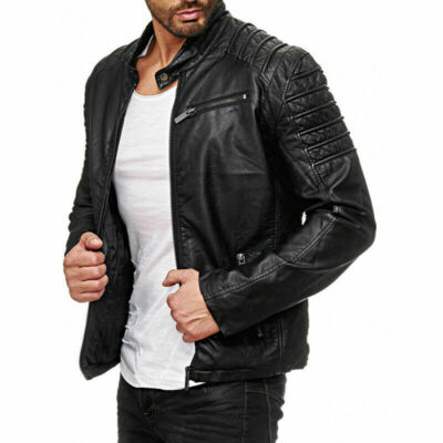 REDBRIDGE BY CIPO BAXX DUBLIN MENS BIKER LEATHER JACKET ALL SIZES  UK