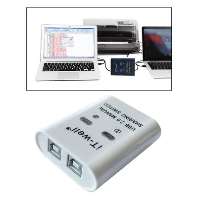 USB Printer Sharing Device 2 in 1 Out Printer Sharing Switch 2-Port Manual KVM