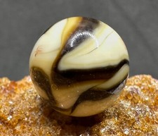Vintage Alley Agate or Ravenswood Swirl Marble - Dark Brown Cream - .60"