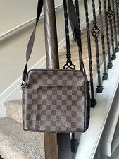 Louis Vuitton Brown Damier Body Bag. Gold Hardware. Brown Color Shoulder Strap.