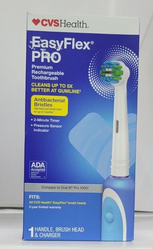 PREMIUM RECHARGEABLE TOOTHBRUSH EASY FLEX PRO CVS HEALTH eBay