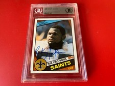 Rickey Jackson Saints 1984 Topps ROOKIE Card Signed Auto Beckett BAS Slabbed