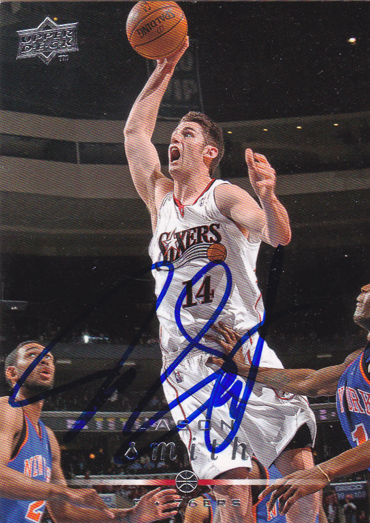JASON SMITH PHILADELPHIA 76ERS SIGNED CARD PELICANS BUCKS MAGIC