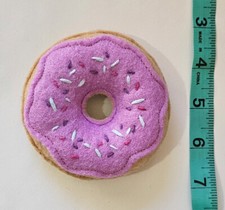 Stuffed Felt Glazed Donut Doughnut Gift Food Sprinkled Chocolate Decor mauve