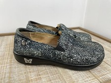 Alegria Women Shoe Keli Pro Crackle Pop Size 9.5 M EUR 40 Loafer black silver