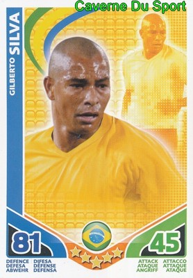 GILBERTO SILVA BRASILIEN BASE CARD CARD MATCH ATTAX ENGLAND 2010 TOPPS