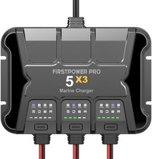 3 Bank Marine Battery Charger 15A, 12V Boat Charger