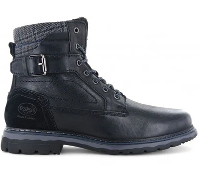 DOCKERS by Gerli Boots - Herren Winter Stiefel Gefüttert 51GL102 Leder Schwarz
