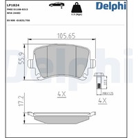 Delphi LP1824 Bremsbelagsatz FüR VW Audi Seat Skoda Golf Passat Caddy Polo B7