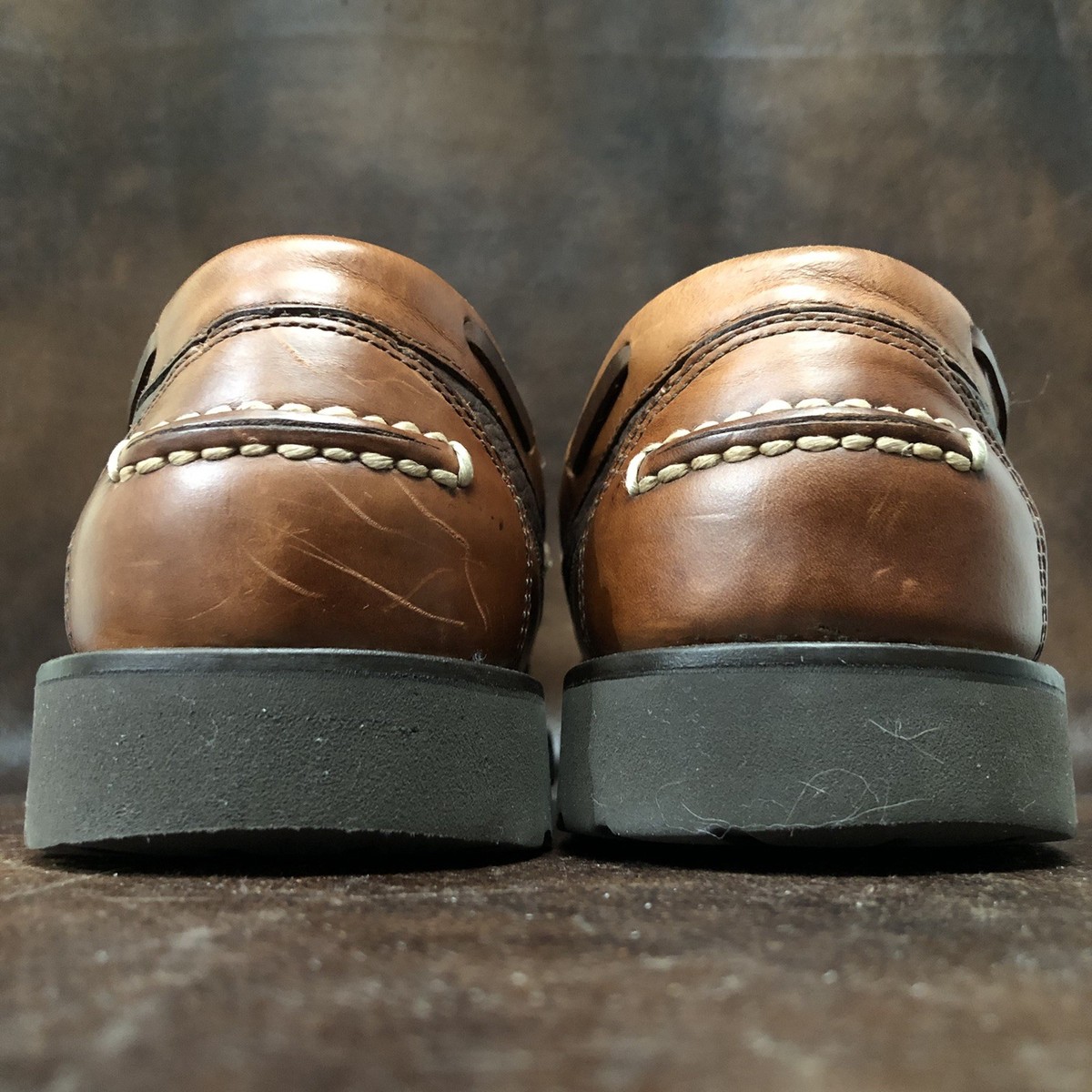 LL Bean Allagash Hand Sewn Bison Leather Penny Loafer 244478 Men\'s Sz 9 EE L.L. Bean Allagash Bison Handsewn Leather Penny Loafer  main image 2