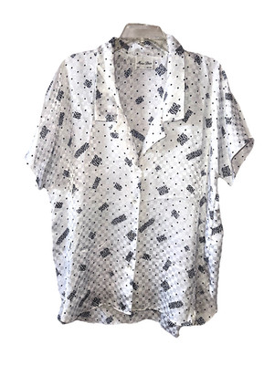 MISS DIOR Vintage Union Made Size M Printed Top White With Tag RUNS BIG 80's