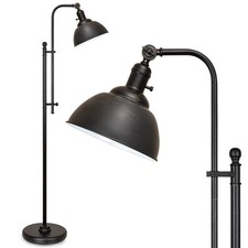 Industrial Floor Lamp, 3 Color Temperature Rustic Floor Lamps in Aged Bronze,...