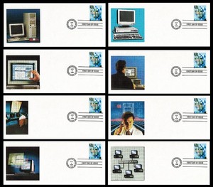 USPS 1st Day of Issue Cancelled Stamp: 10/08/1996 Computer Technology, Lot of 8