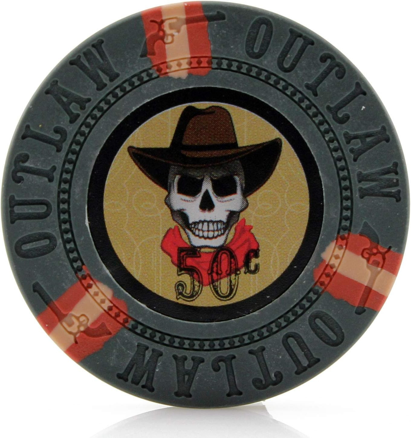 Outlaw Clay Poker Chips in 13G - Pack of 50 (Choose Colors)