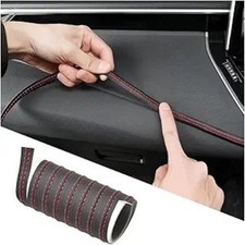 3m Flexible Leather Trim Strip For Car Interior Diy Gap Moul Color Blackred