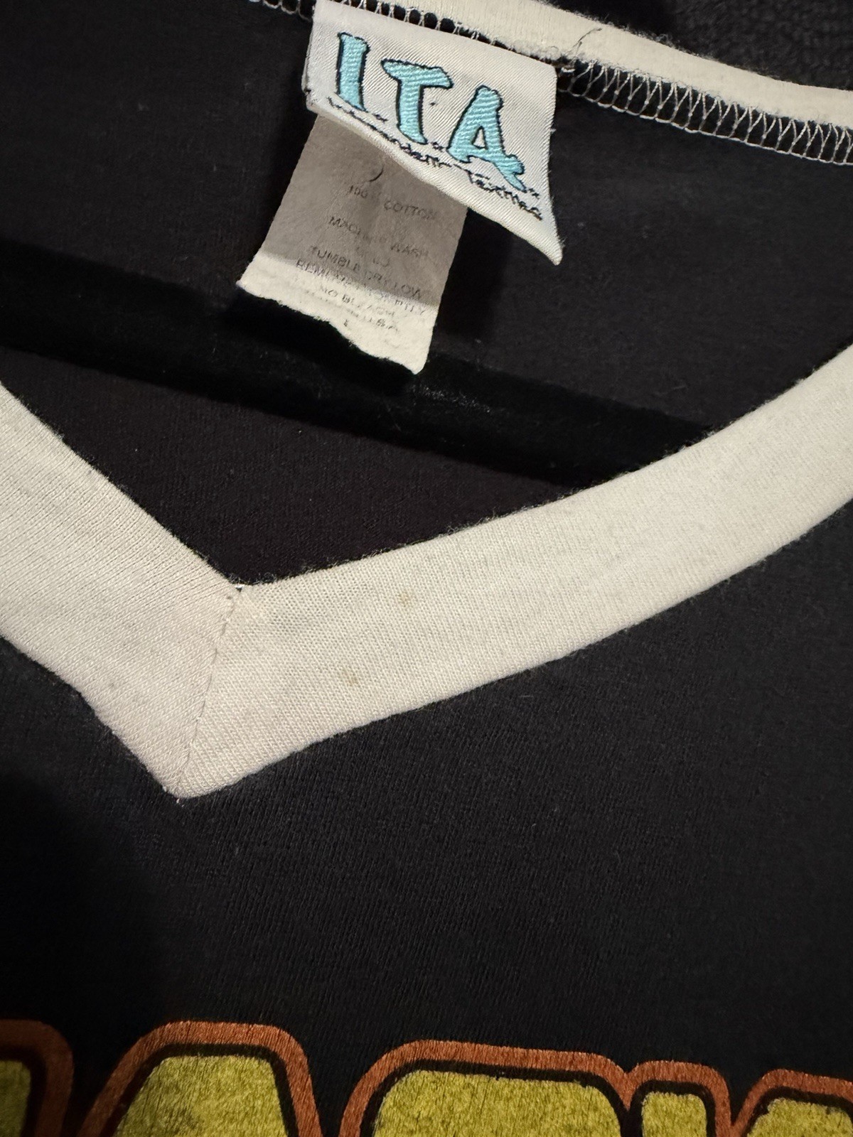 Vintage Attack Attack Robot Ringer Vneck Large Sc… - image 6