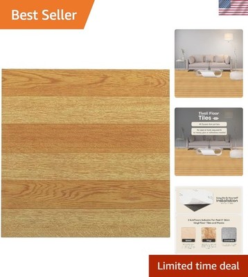 Tivoli 45-Pack Vinyl Tile Flooring - 12x12 Water Resistant Wood Plank Style