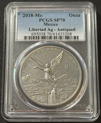 Rare 2018 1 Oz .999 Silver Mo Antiqued Mexico Libertad Plata Pura