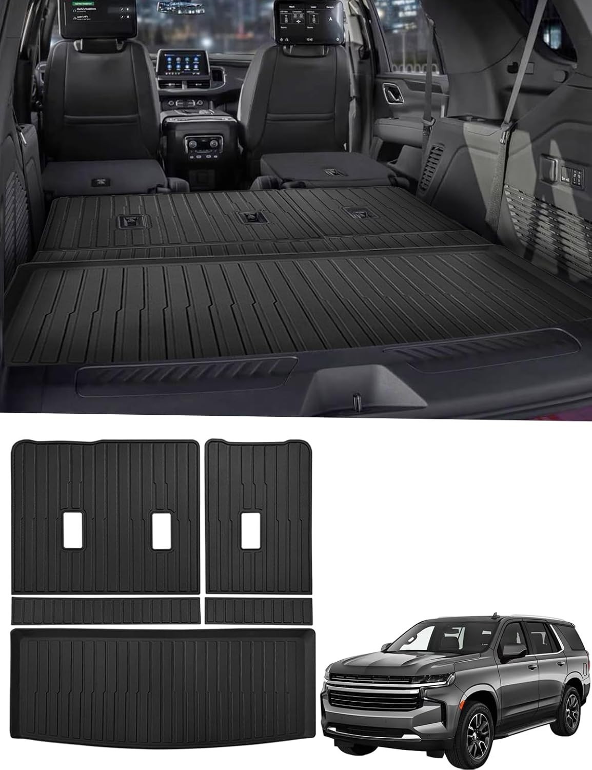 2-in-1 Seat Back Protectors W/Cargo Tray For 2021-2026 Chevy Tahoe GMC Yukon