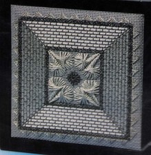Fantasy Gilded Lily Line Drawn Needlepoint Canvas 18 mesh Silver OOP RARE Vtg