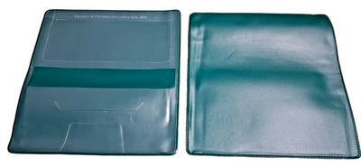 Forest Green Vinyl Checkbook Cover Standard Top Stub 6- 1/4'' x 3-3/8'' New