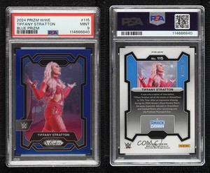 2024 Panini Prizm WWE Blue Prizm /199 Tiffany Stratton #115 PSA 9 MINT