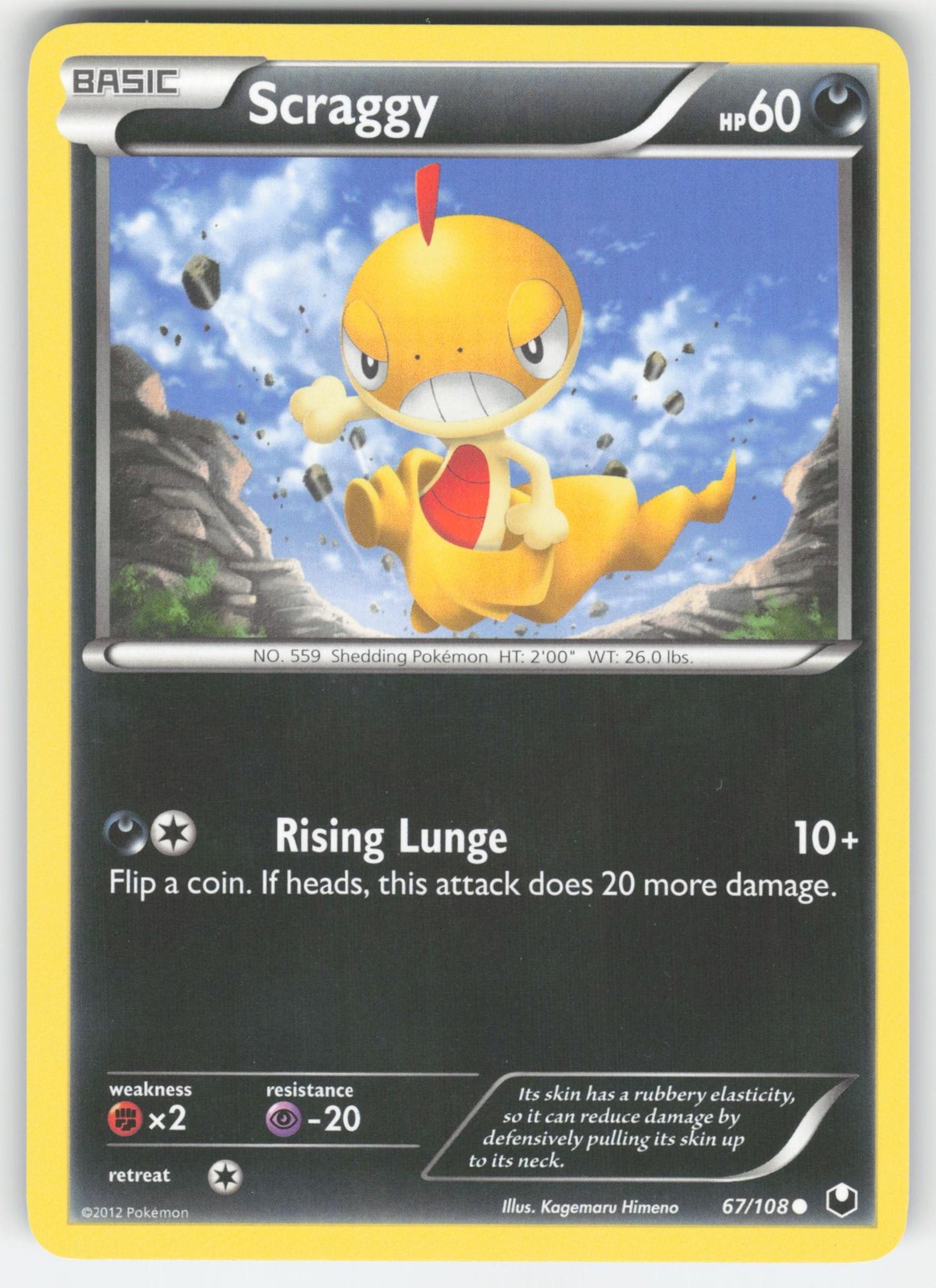Scraggy 67/108 Common Dark Explorers Pokemon NM