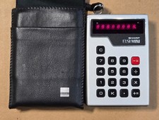 Sharp EL-801 Elsi Mini Vintage Calculator Very Clean Working Well W/Soft Pouch