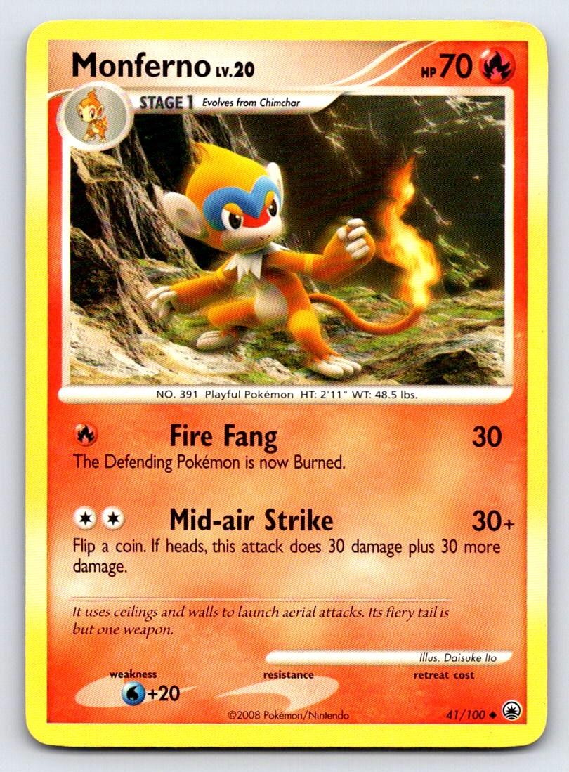 Monferno 41/100 Uncommon Majestic Dawn Pokemon Lightly Played