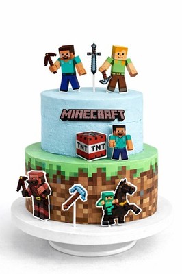 Geburtstag Tortenaufleger Minecraft Motiv Tortendeko 10 Topper