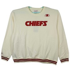 Kansas City Chiefs Mitchell  Ness NFL 3XL XXXL Sweatshirt Cream Red NWT