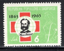 Albania Stamp Scott #651, 6 L, Henri Dunant, MLH, SCV$1.75