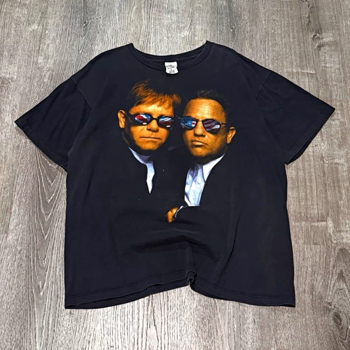 🎹 True Vintage Elton John & Billy Joel "Face to Face" 1990s vintage concert t-shirt, vintage, single stitch, B+ condition
