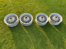 Mgb Recently Refurbished 60 Spoke Wheel Set Of 4 Silver 14" x 41/2 J -HEALEY TR4