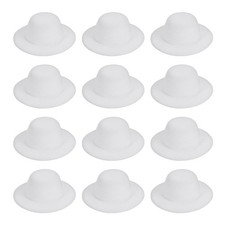 12Pcs 4 Inch Mini Formal Hats Miniature Doll Hats for Crafts White