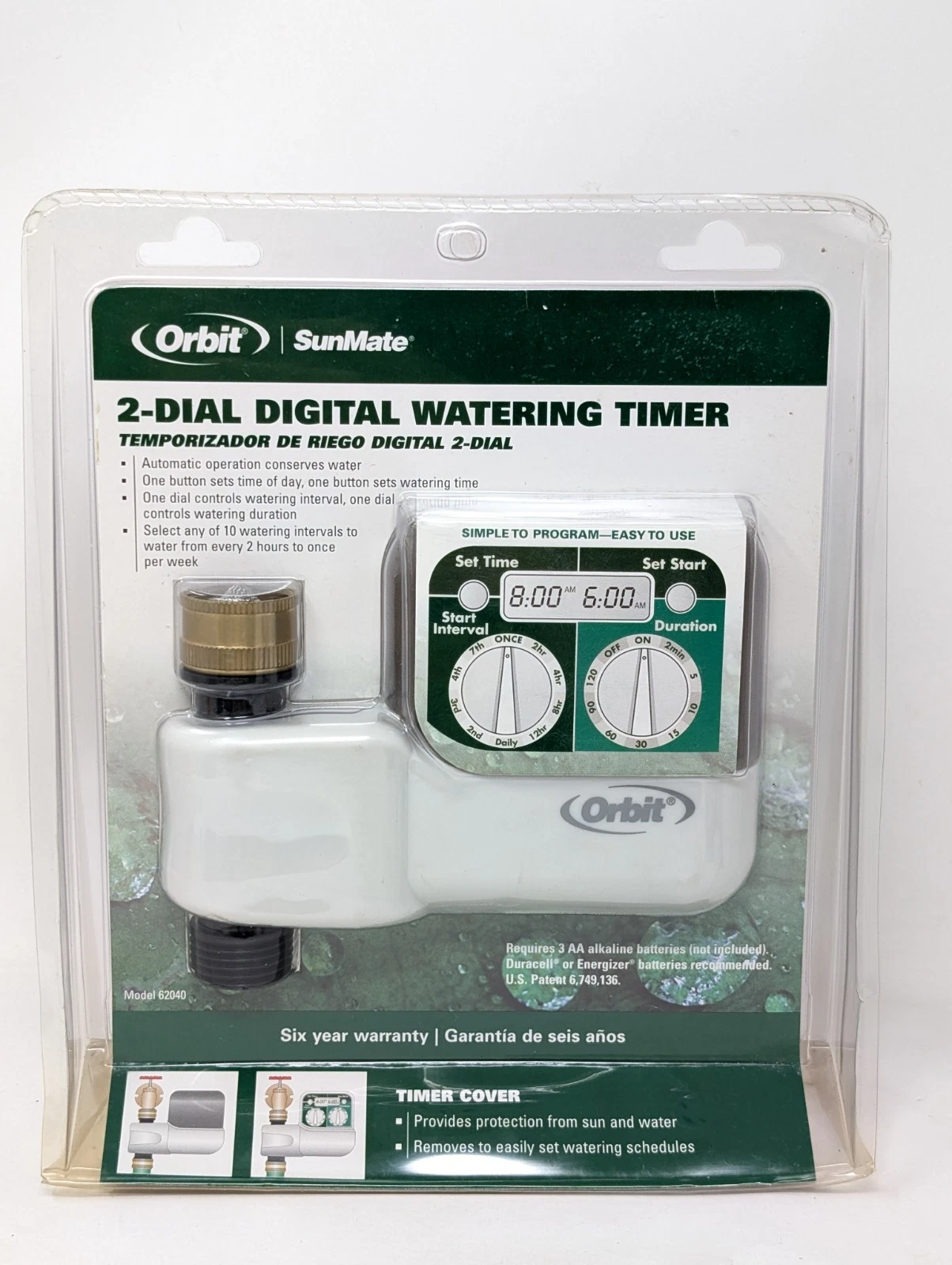 Orbit SunMate 2 Dial Digital Watering Timer Model 62040 NEW