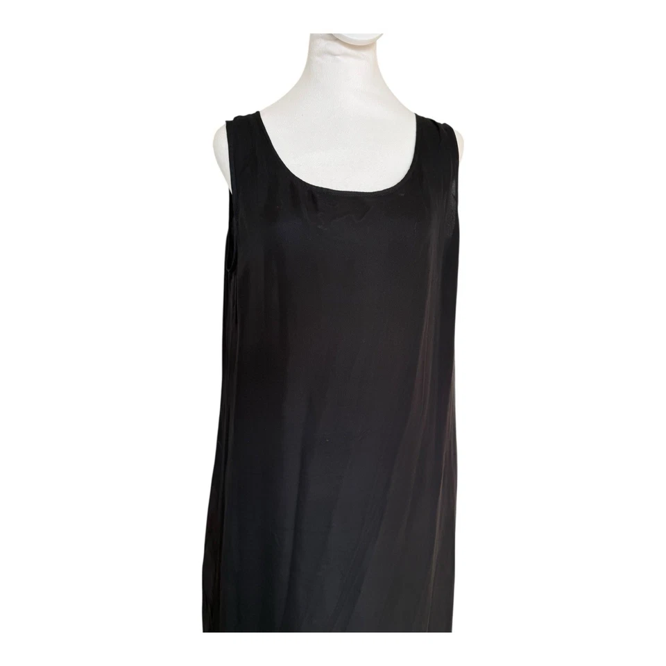 Vintage 100% Silk Maxi Dress Black Vintage Y2K Whimsigoth Fairy Gown XL - Image 4 of 4