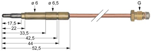 SIT Thermoelement M10x1 Länge 1000mm Steckhülse 5mm
