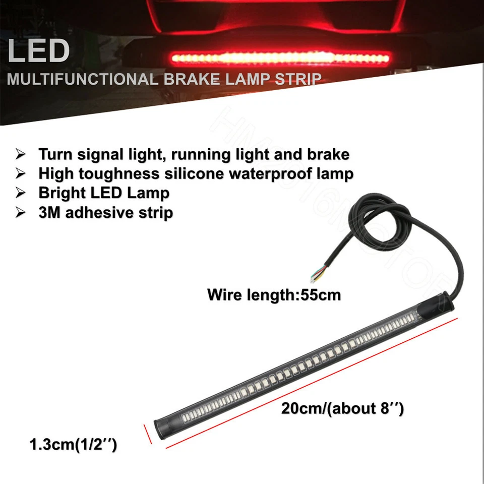 Tiras LED Luz de circulación de freno trasero para Yamaha YZF R1 R1S R6 R6S FZ FZ1 FZ6 FZR Foto 3 de 4