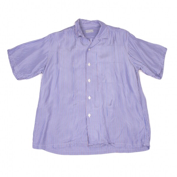 COMME des GARCONS HOMME Rayon Striped Open-collar Shirt Size