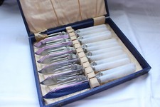 12 TEILIGES ALTES FISCHBESTECK, SHEFFIELD, IM ORIGINAL KASTEN #10504