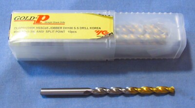 New YD drills Jobber Length Drill #3 (0.2130) Dia, 118 deg, HSS TiN Finish