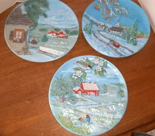 3 Vintage 1980 Byron Molds 13" vtg Wall Decor / plates Farmhouse Church