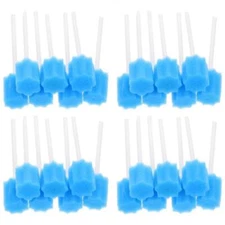 100-500pcs Disposable Oral Care Sponge Swab Tooth Cleaning Mouth Swabs (Blue)