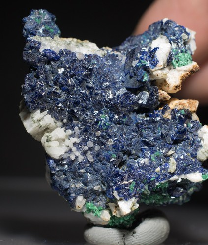 Azurite Mineral Morocco Specimen Malachite Crystal Matrix Crystals Kerrouchen - Picture 10 of 12