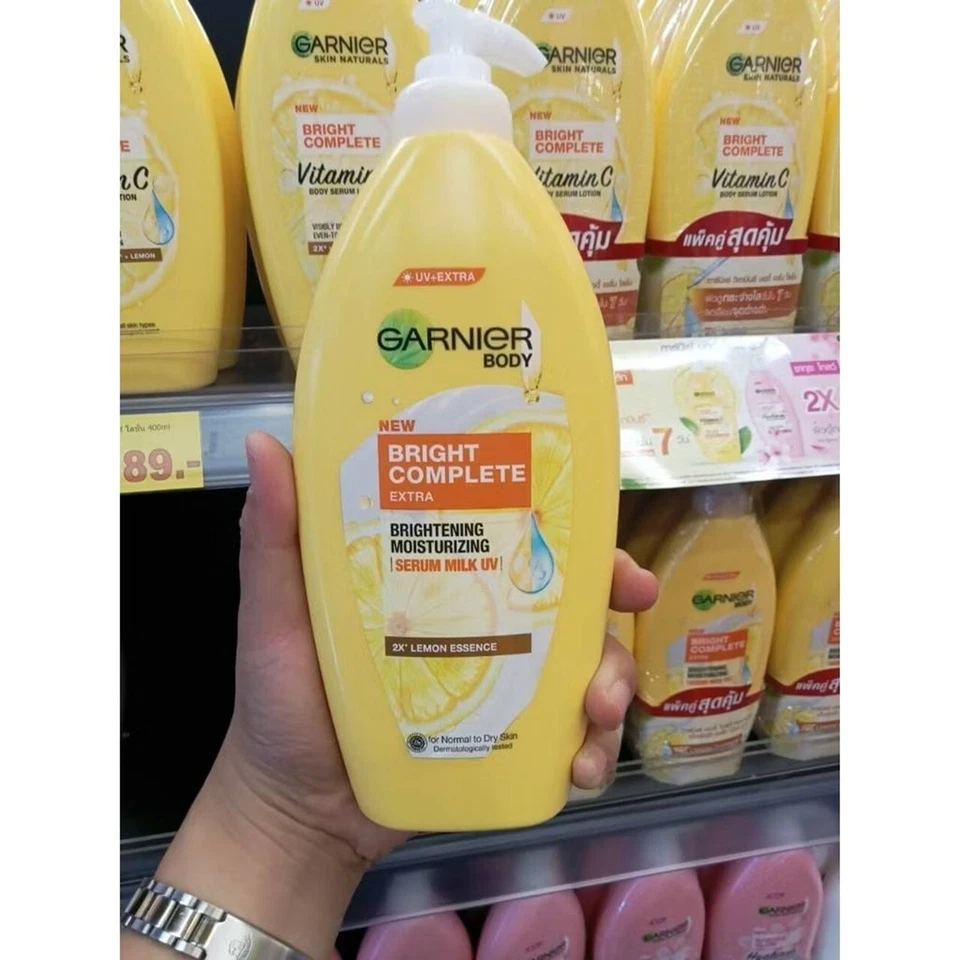 Garnier Body Lotion Brightening Repairing Body Serum Milk UVA UVB 400ml Lemon Ex - Image 4 of 4