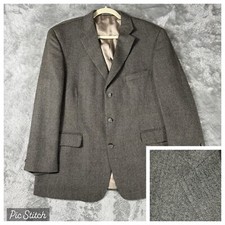Stafford Sport Coat 44S Merino Wool Brown Birdseye 3 Button Classic Fit Blazer